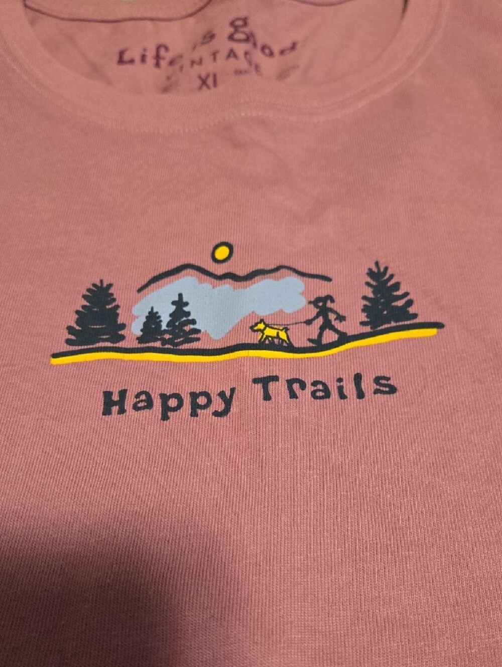 Life Is Good Pink 'Happy Trails' Mountain Graphic Tee